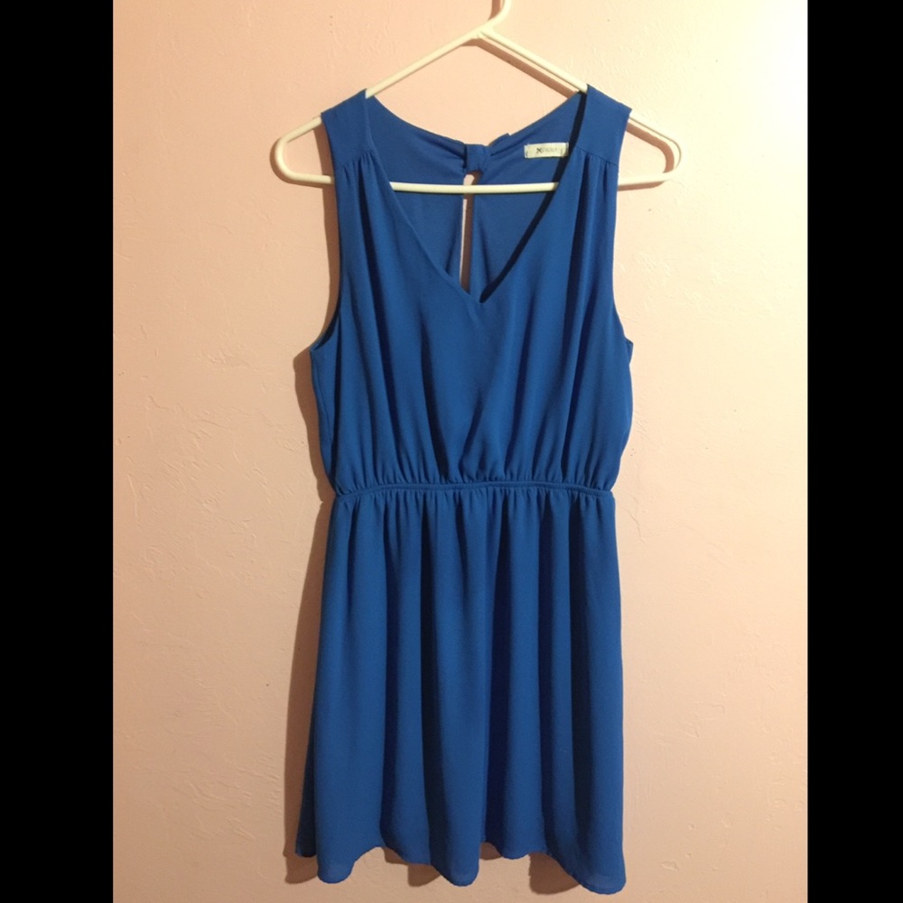 Everly Cobalt Blue V-Neck dress